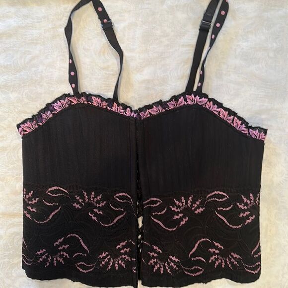 Cacique Corset Bustier Black Pink Size 14/16 Lingerie - Picture 1 of 11